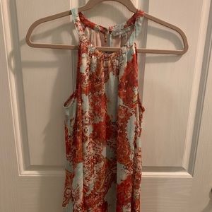Tank blouse w/ gorgeous colors, high neck
